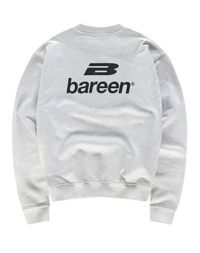 Bareen - Logo Oversized Crewneck Sweatshirt - Cloudy Grey